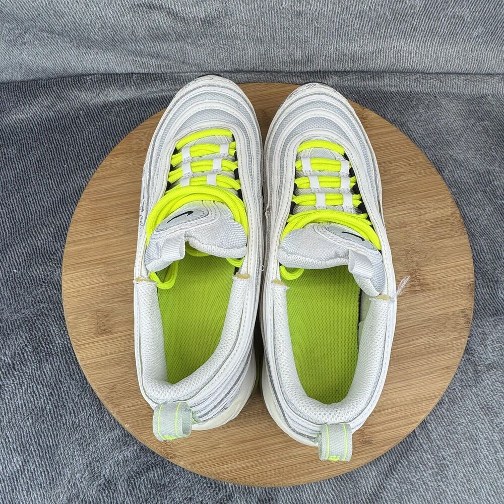 Nike Air Max 97 Shoes Youth Size 7Y White Volt Logo Print GS 921522-108 Running - Picture 9 of 10